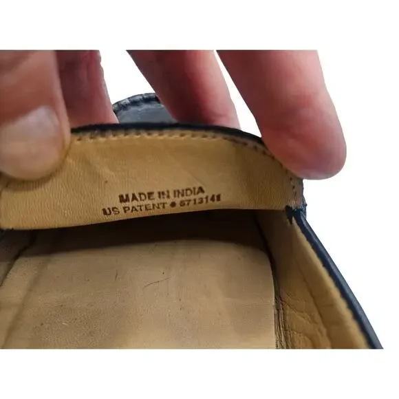 Cole Haan Patent Black Leather Shoes Talia Slip On Gold Hardware Sz 9.5 - Picture 8 of 9